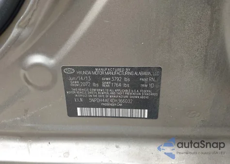 2013 Hyundai Elantra Gls/Limited z USA, uszkodzony, nr VIN 5NPDH4AE4DH366032